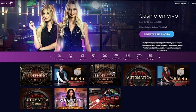genesis casino en vivo