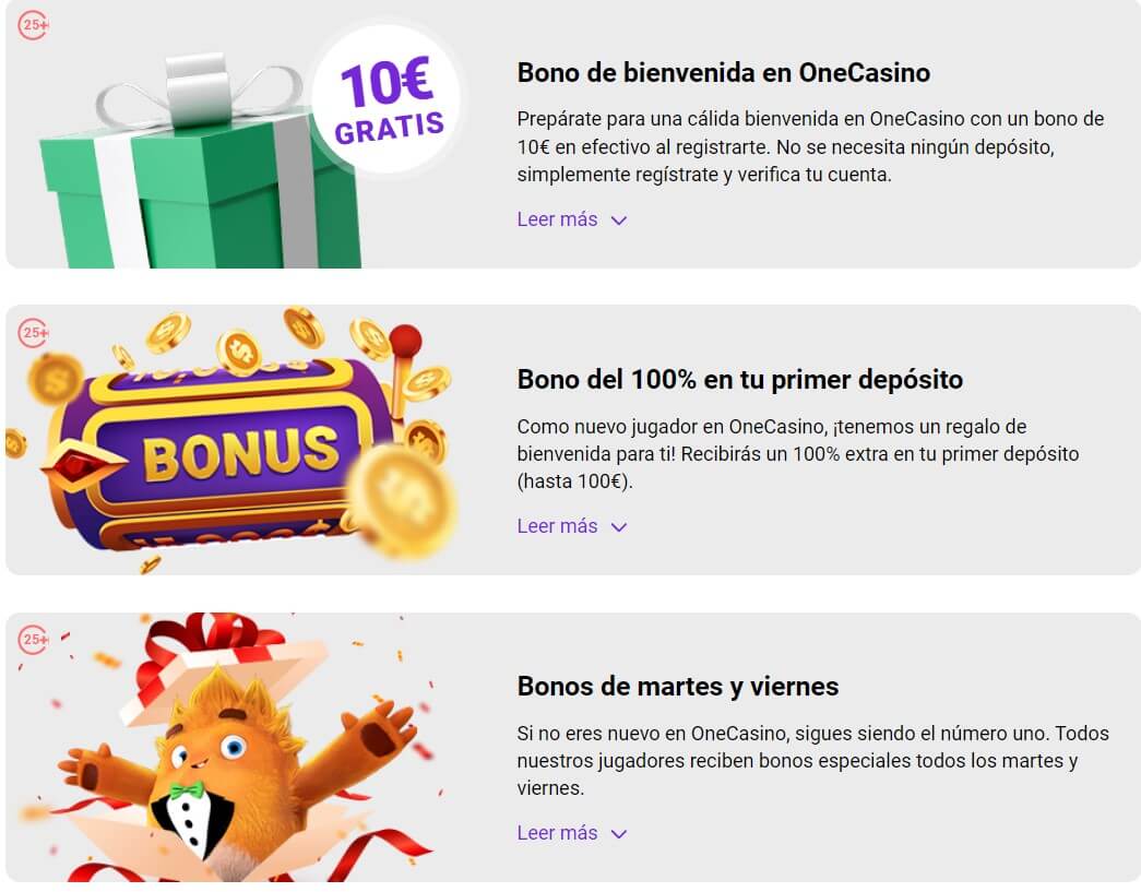 Promociones OneCasino