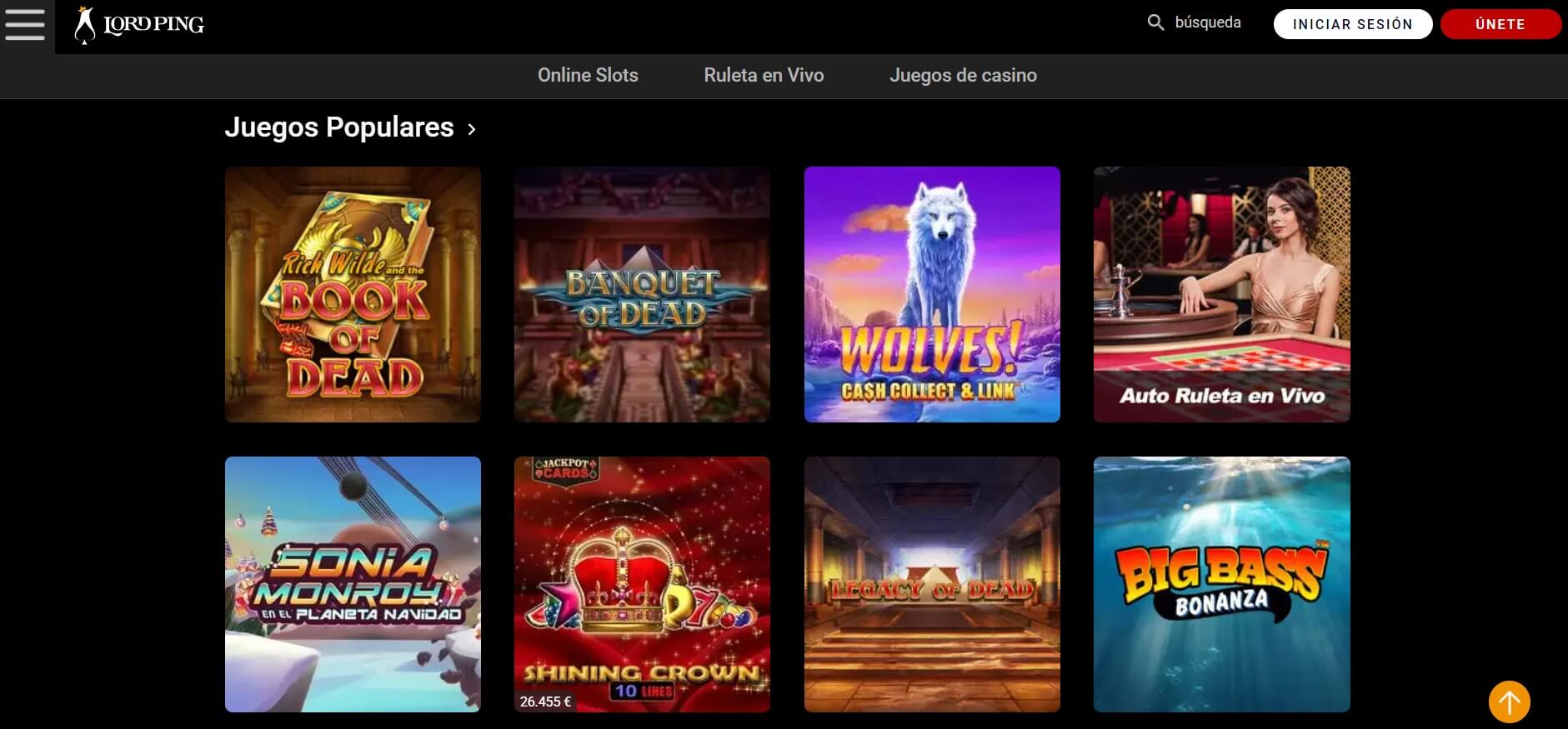 Variedad de Juegos LordPing