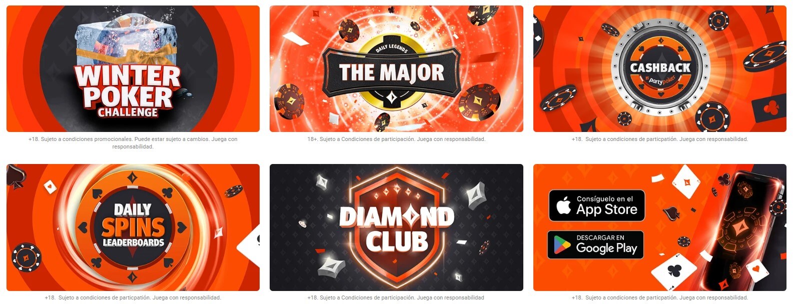 Variedad de juegos PartyCasino