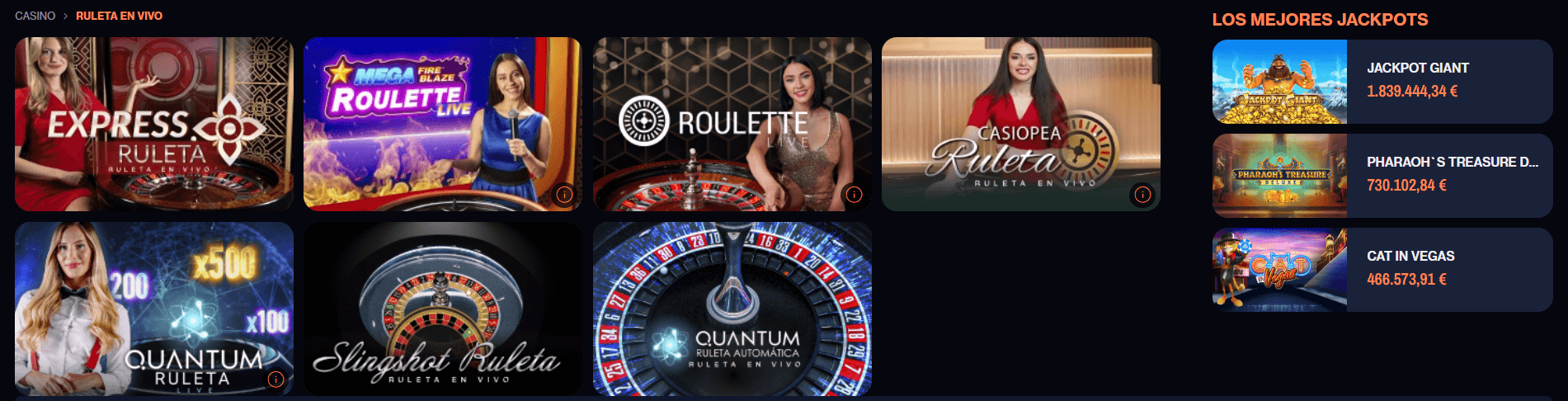 Casino en vivo de Retabet